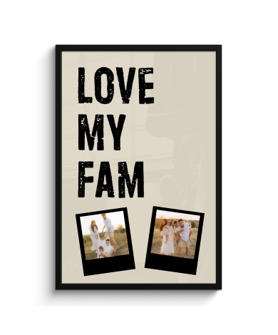 Affiche encadrée - Love fam 2 polaroïds
