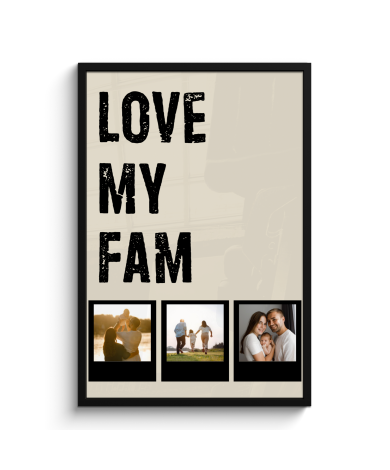 Affiche encadrée - Love fam 3 polaroïds