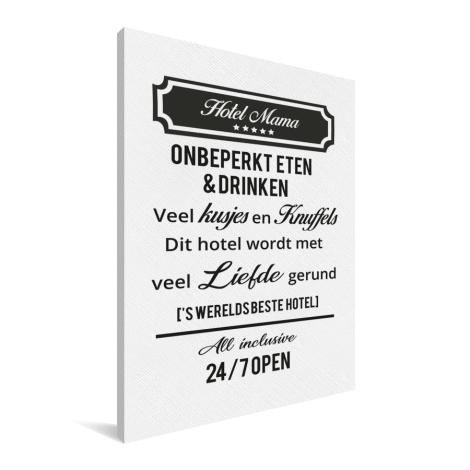 Moederdag - Hotel Mama altijd open Canvas