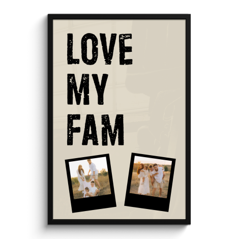 Affiche encadrée - Love fam 2 polaroïds