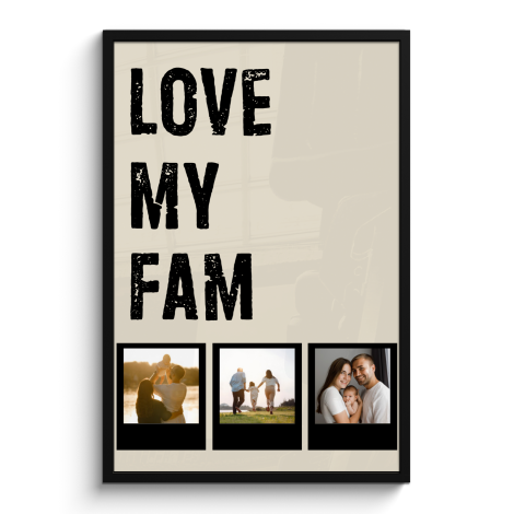Affiche encadrée - Love fam 3 polaroïds