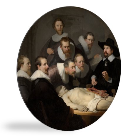 Tableau rond - La leçon d'anatomie du Dr Nicolaes Tulp - Peinture de Rembrandt van Rijn