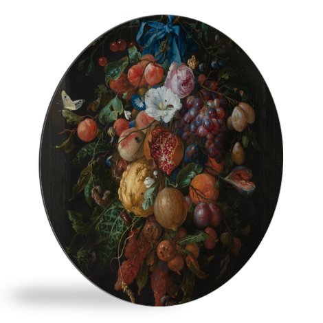 Tableau rond - Fruits et fleurs - Peinture de Jan Davidsz. de Heem