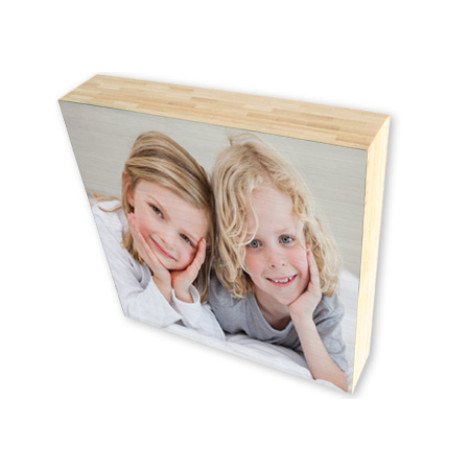 Photo sur cube de bois