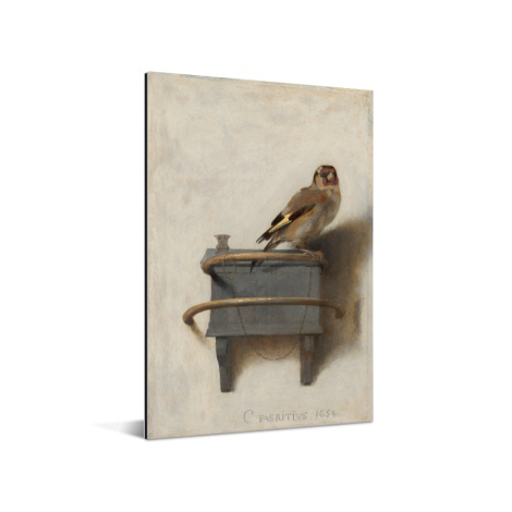 Het puttertje - Schilderij van Carel Fabritius Aluminium