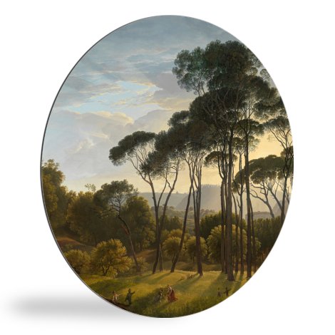 Tableau rond - Paysage italien avec des pins en pierre - Peinture de Hendrik Voogd