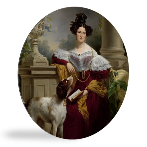 Tableau rond - Portrait d'Alida Christina Assink - Peinture de Jan Adam Kruseman