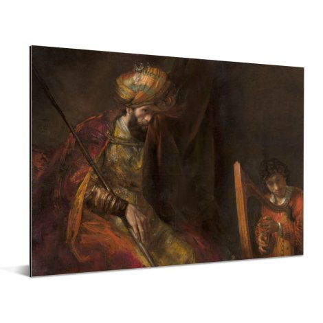 Saul en David - Schilderij van Rembrandt van Rijn Aluminium