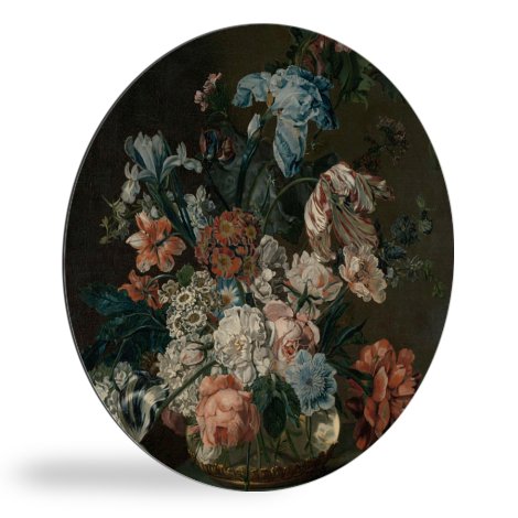 Tableau rond - Nature morte avec des fleurs - Peinture de Cornelia van der Mijn