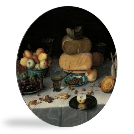 Tableau rond - Nature morte aux fromages - Peinture de Floris Claesz. van Dijck