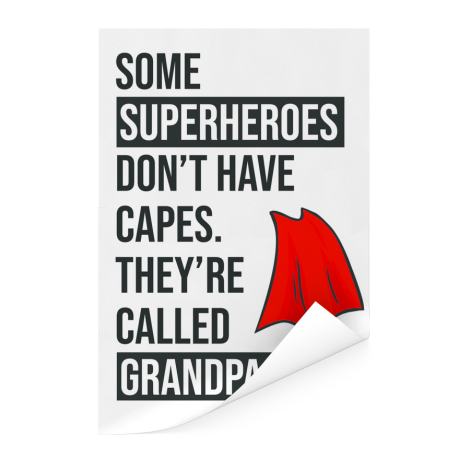 Vaderdag - Cadeau voor opa met tekst - Superheroes Poster