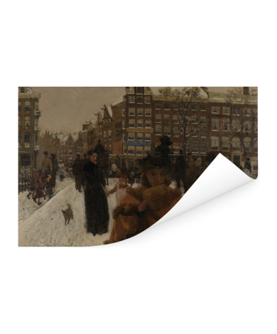 De Singelbrug bij de Paleisstraat in Amsterdam - Schilderij van George Hendrik Breitner Poster