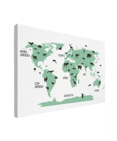 Dieren groen canvas