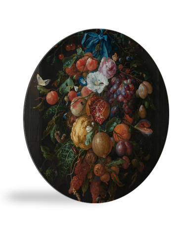 Tableau rond - Fruits et fleurs - Peinture de Jan Davidsz. de Heem