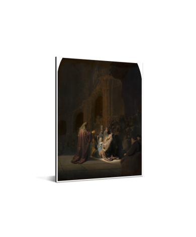 Het loflied van Simeon - Schilderij van Rembrandt van Rijn Aluminium