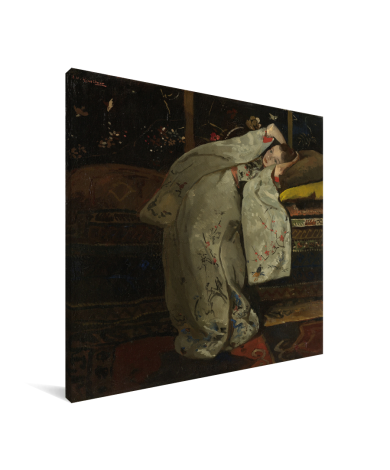 Meisje in witte kimono - Schilderij van George Hendrik Breitner Canvas