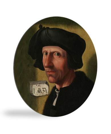 Tableau rond - Portrait de Jacob Cornelisz van Oostsanen - Peinture de Jacob Cornelisz. van Oostsanen