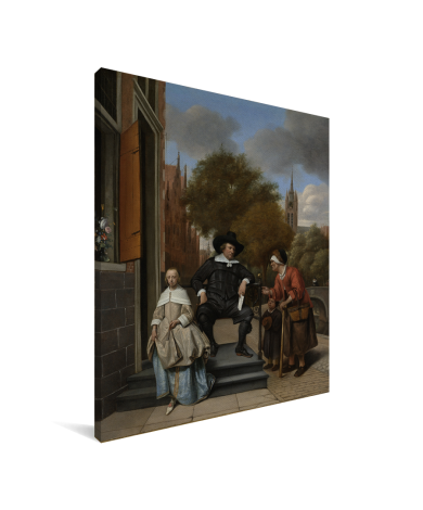 Portret van Adolf en Catharina Croeser aan de Oude Delft - Schilderij van Jan Steen Canvas