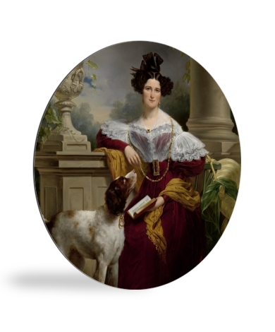 Tableau rond - Portrait d'Alida Christina Assink - Peinture de Jan Adam Kruseman