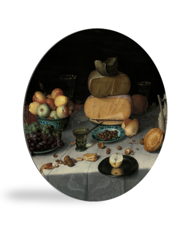 Tableau rond - Nature morte aux fromages - Peinture de Floris Claesz. van Dijck