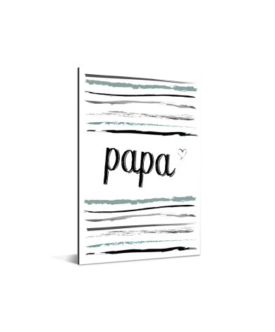 Vaderdag -tekst en strepen - Papa - voor de liefste mama Aluminium