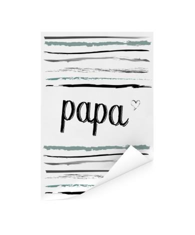Vaderdag -tekst en strepen - Papa - voor de liefste mama Poster