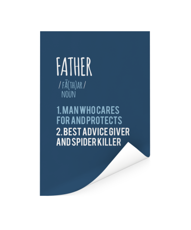 Vaderdag - blauwe print met tekst - Father Poster