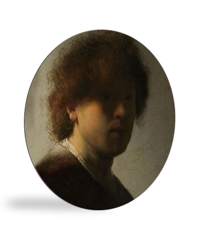 Tableau rond - Autoportrait - Peinture de Rembrandt van Rijn