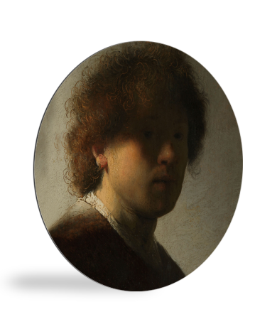 Tableau rond - Autoportrait de Rembrandt - Peinture de Rembrandt van Rijn