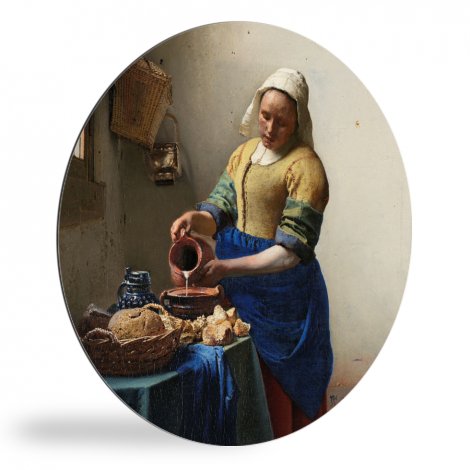 Tableau rond - La laitière - Peinture de Johannes Vermeer