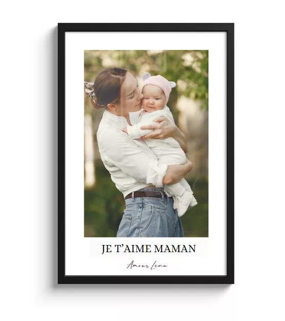 Affiche encadrée Bordure blanche avec texte