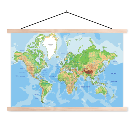 Geografisch - op schoolplaat - Wereldkaarten