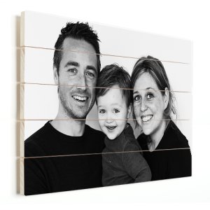 Foto op vurenhout