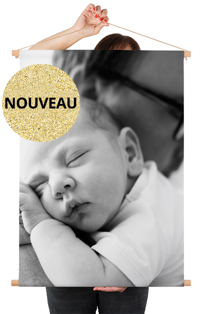 Photo sur poster textile avec un bébé