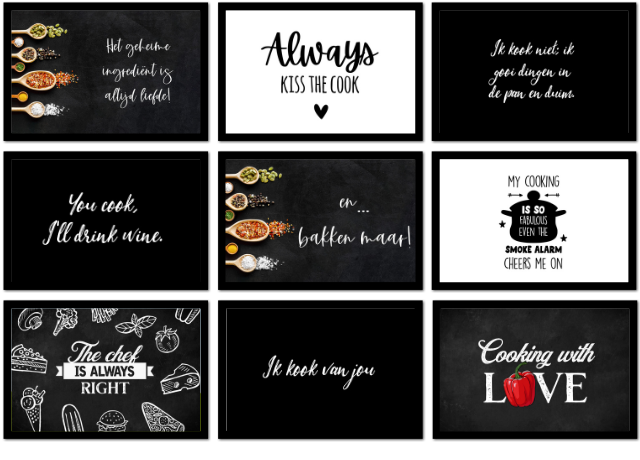 Poster avec cadre Citations sur la cuisine