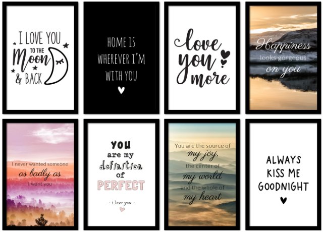 Poster avec cadre Citations d'amour