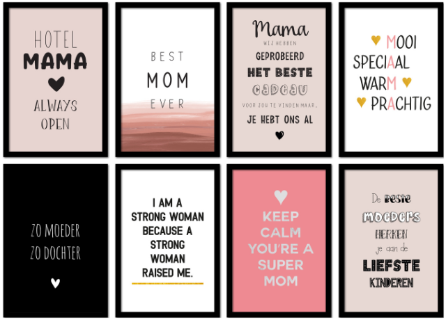 Poster avec cadre Citations pour maman