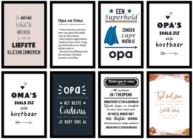 Poster avec cadre Citations pour grands-parents