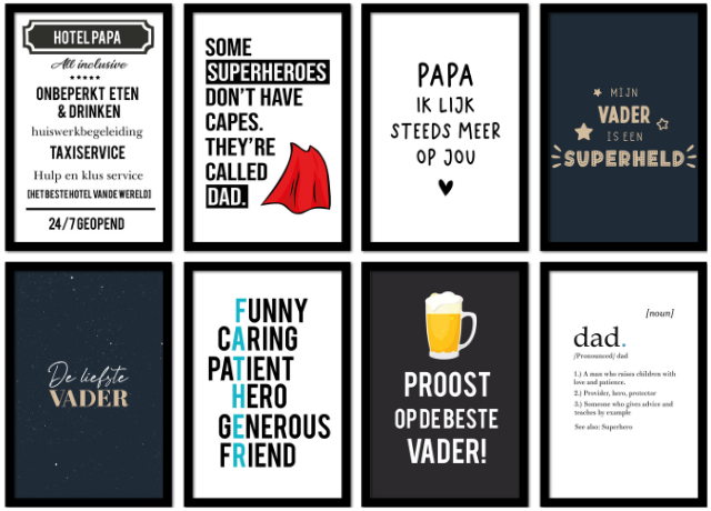 Poster avec cadre Citations pour papa