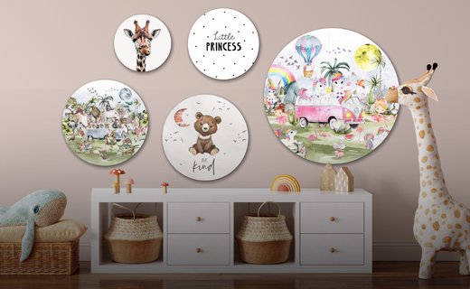 Tableau rond chambre d'enfant