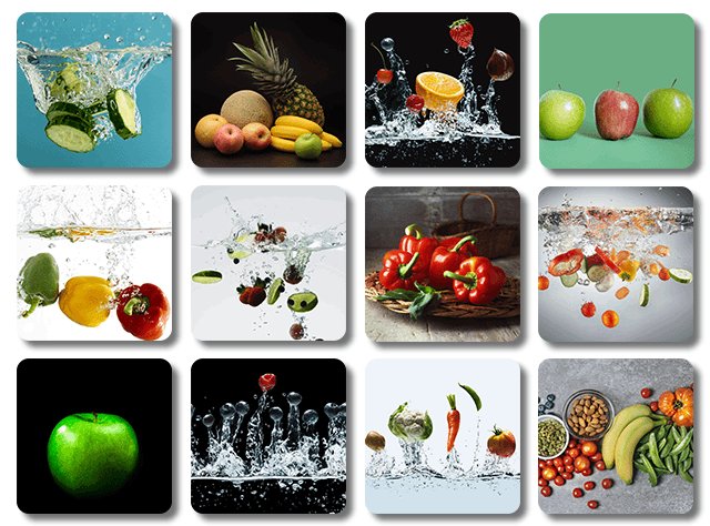 dessous de verre carré fruits