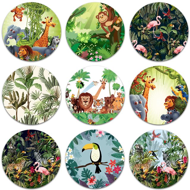 Tableau rond jungle