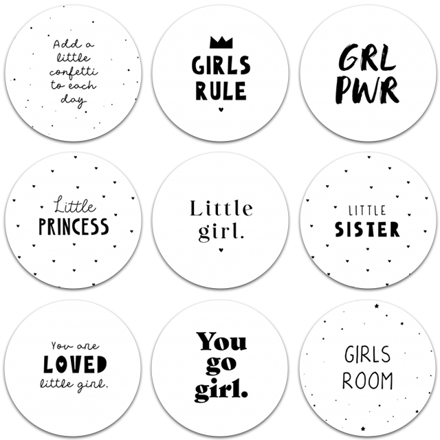 Tableau rond Citations chambre filles