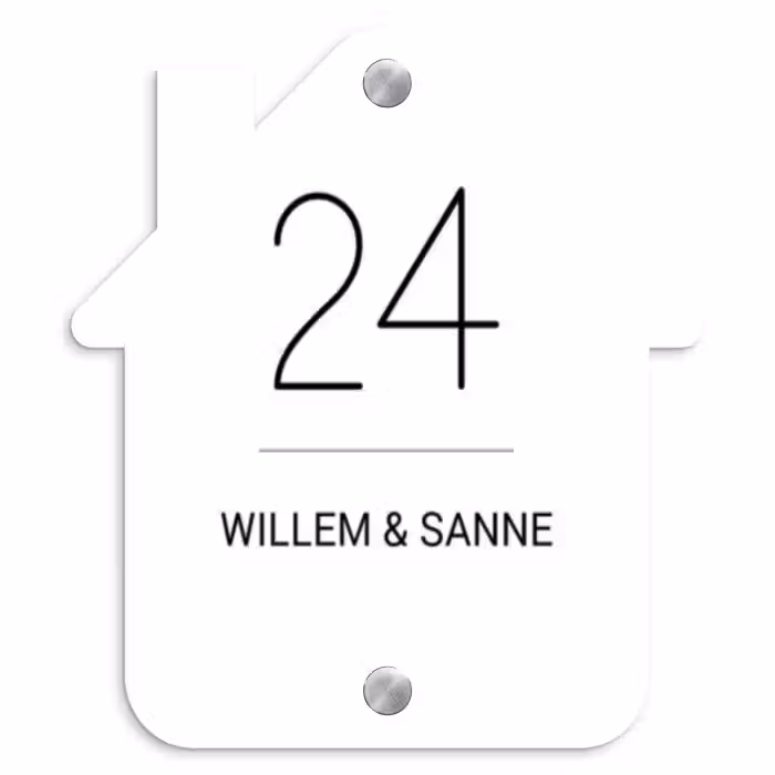 Plaque nominative - maison Surface blanche - Classique