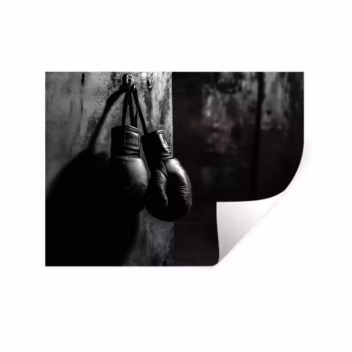 Sticker mural - Gants de boxe - Mur - Foncé - Noir