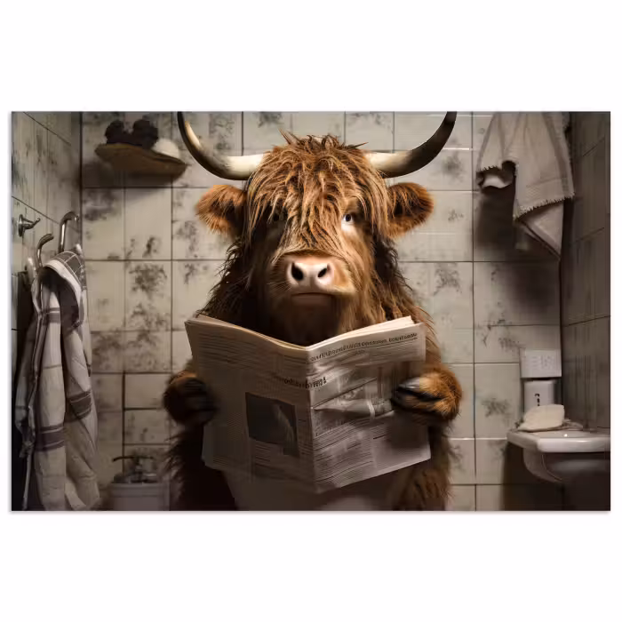 Affiche - Scotch highlander - Toilette - Journal - Salle de bain