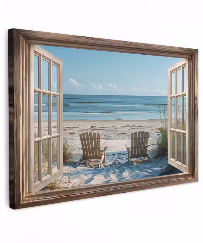 Toile extérieure - Transparent - Chaises de plage - Dunes - Mer - Nature