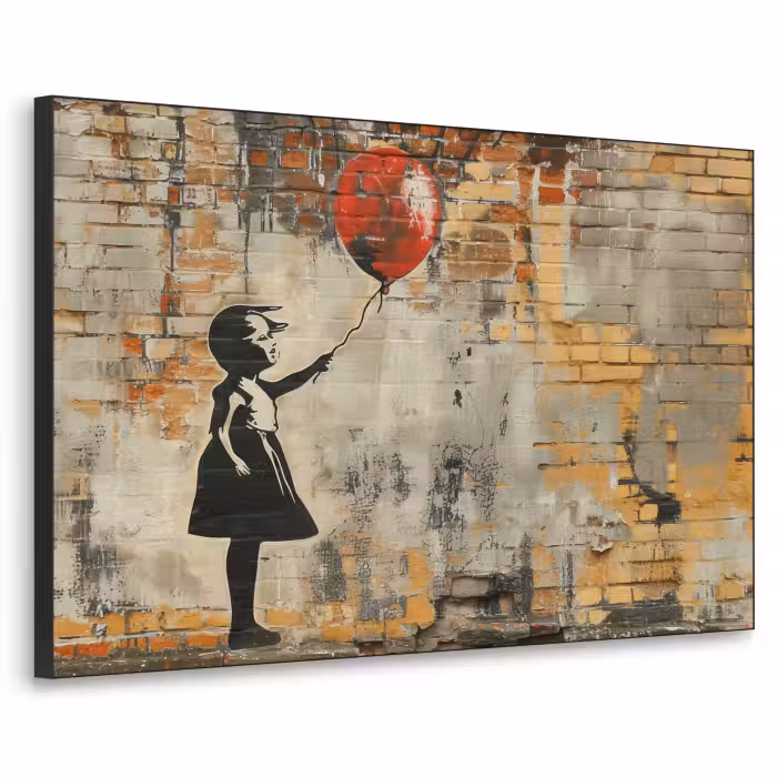 Art Frame - Graffiti - Style Banksy - Fille avec ballon