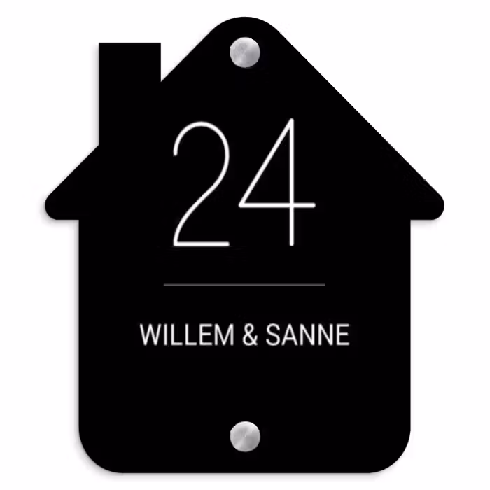 Plaque nominative - maison Surface noire - Classique