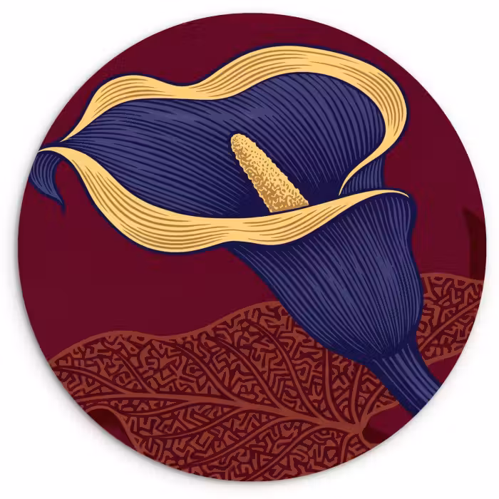Cercle mural - Plexiglas - Fleurs - Moderne - Violet